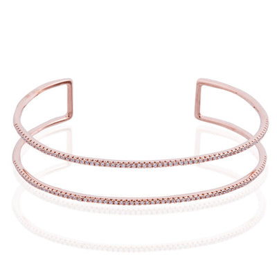Double strand cubic zirconia glitter bracelet
