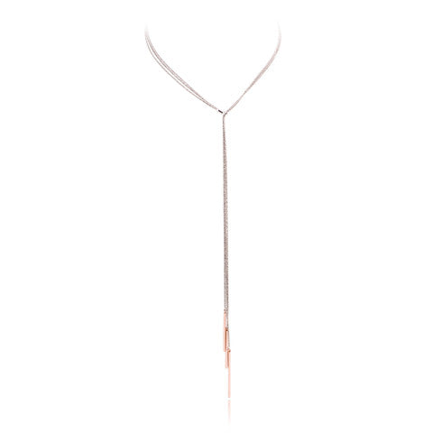 Lariat style glitter bar necklace