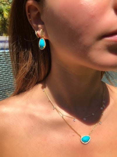 Single stone chakra shimmer earrings
