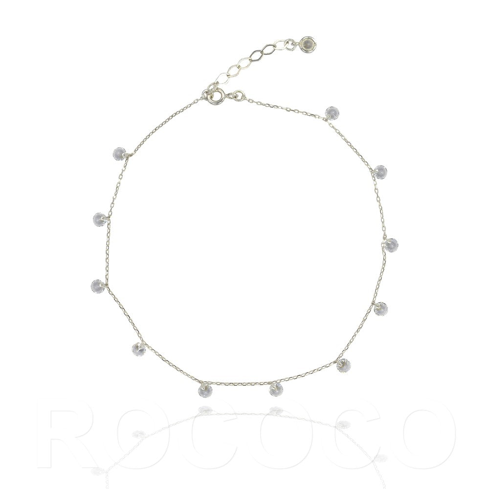 Non encased clear drop stone everything that glitters anklet