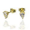 Yellow Gold Pear shape glitter stud earrings