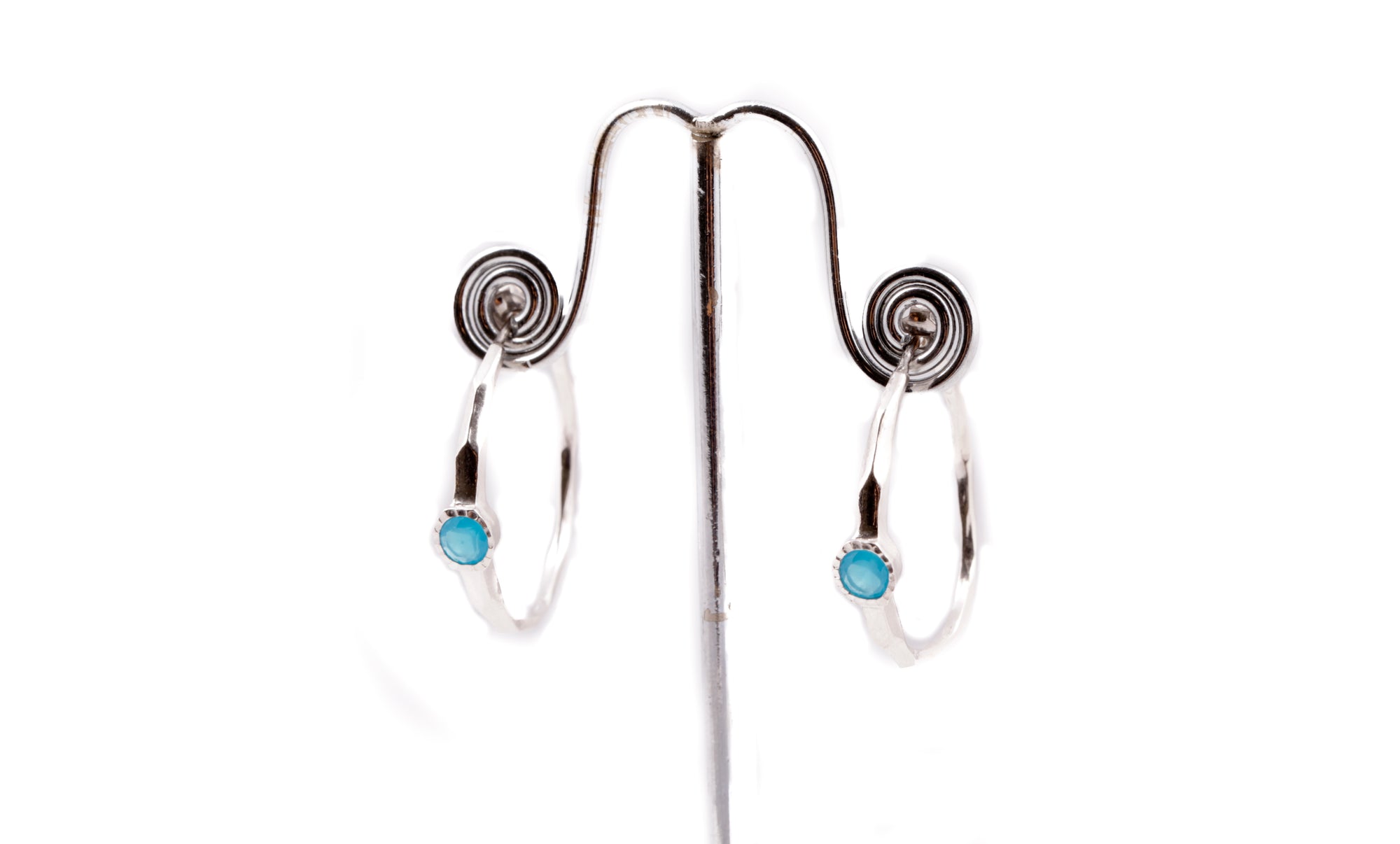 Circle of life stone hoop earrings