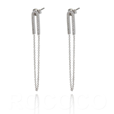 Sterling Silver Closed chain glitter earrings