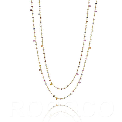 Long saphire chakra necklace