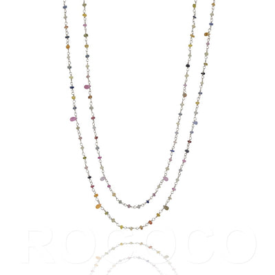 Long saphire chakra necklace