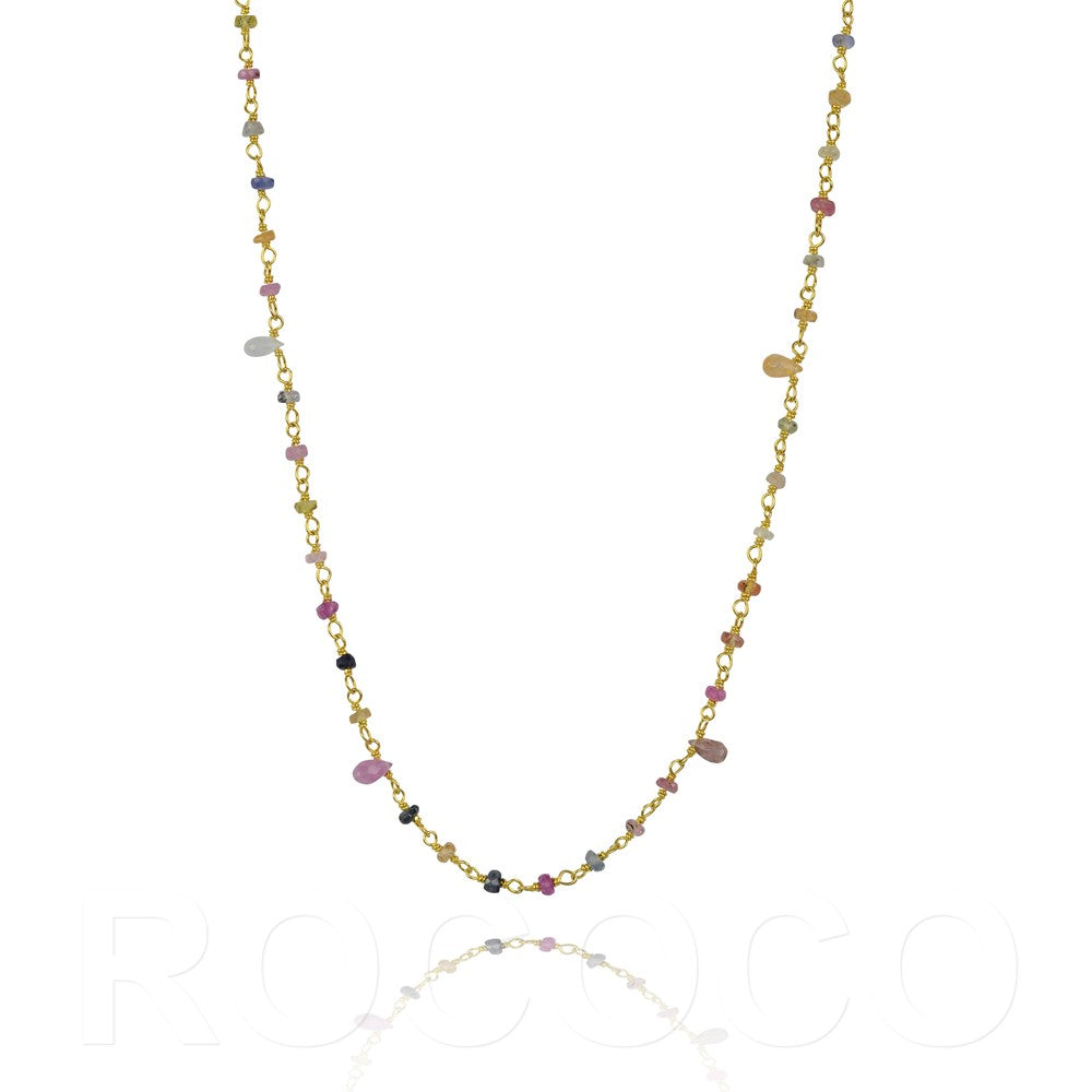 Saphire chakra short necklace