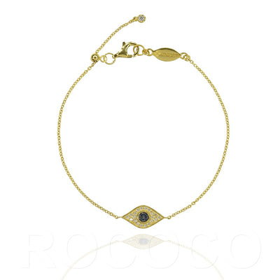 Evil eye good luck adjustable chain bracelet