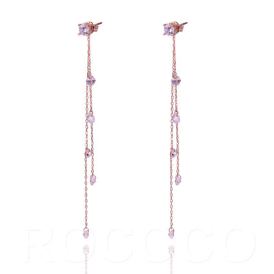 Everything that glitters two strand drop non encased stone earrings