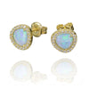 Opalite classic stud glitter earrings