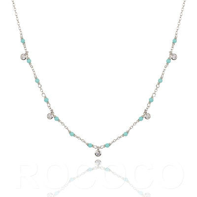 Turquoise magic glitter drop necklace