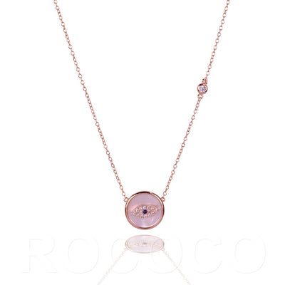 Mother of Pearl evil eye necklace