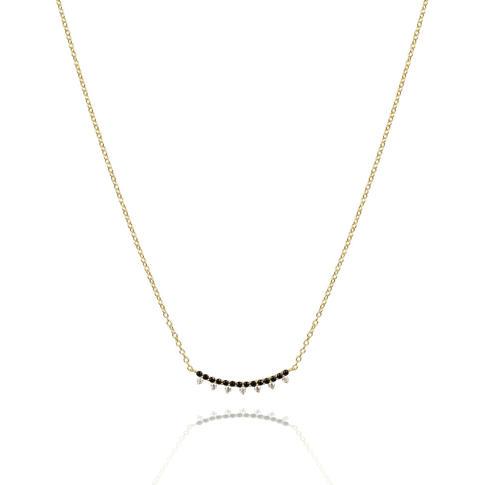 Black magic glitter  bar necklace