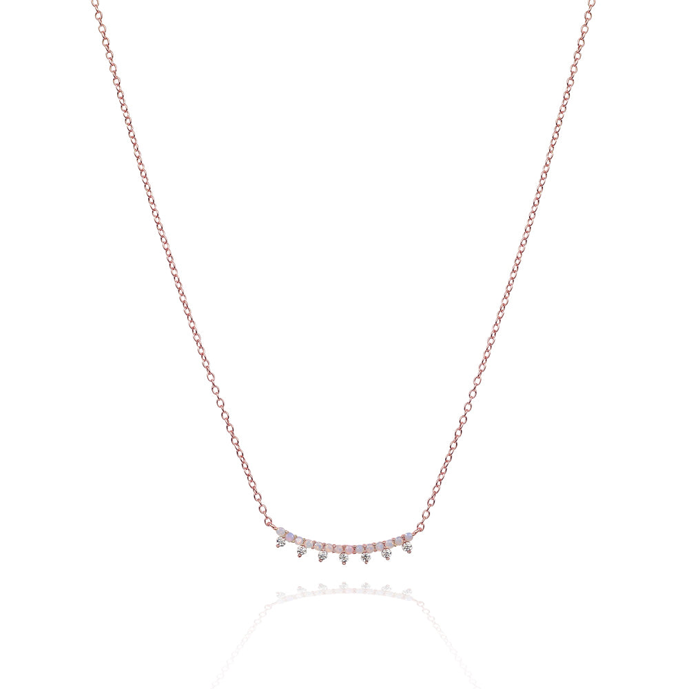 Glitter Bar pink necklace