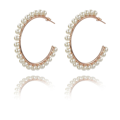 Rose Gold_Pearls of wisdom large hoop earrings