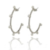 Pearl and stone hoop earrings