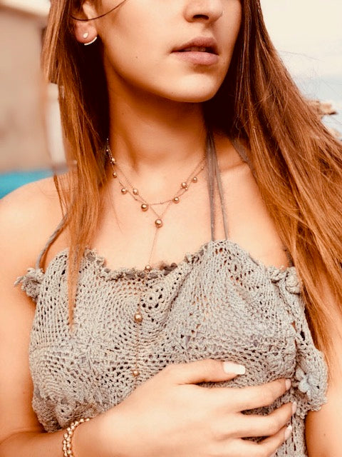 Round ball multi circle karma classic necklace