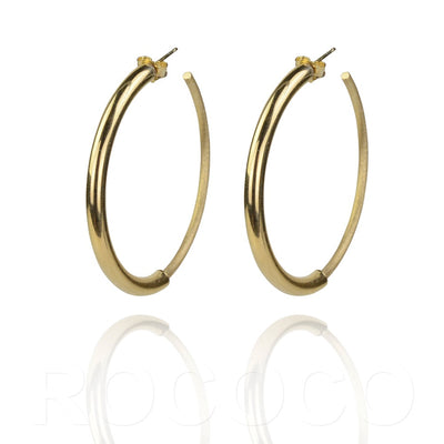 Large karma hoop earrings