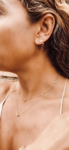 Baguette 5 drop glitter necklace