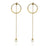 Yellow Gold Pearls of wisdom and circle of life drop pearl earrings