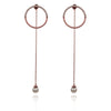 Rose Gold Pearls of wisdom and circle of life drop pearl earrings