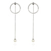 Sterling Silver Pearls of wisdom and circle of life drop pearl earrings