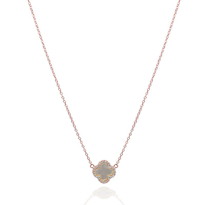 Good luck Mother of pearl clover necklace