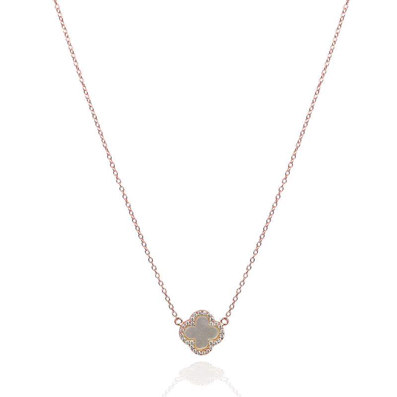 Good luck Mother of pearl clover necklace