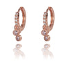 Petite glitter drop huggy earings