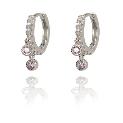 Petite glitter drop huggy earings