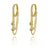 Yellow Gold Huggy and chain drop glitter earrings