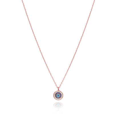 Evil eye  good luck round classic necklace