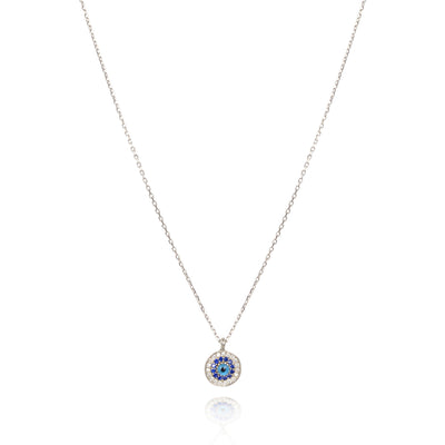 Evil eye  good luck round classic necklace