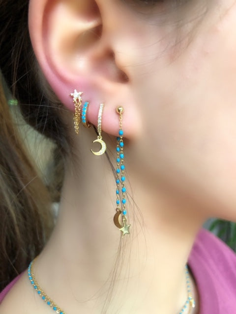 Huggy glitter colour hoop earrings