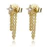 Yellow Gold Star with double chain wrap earrings