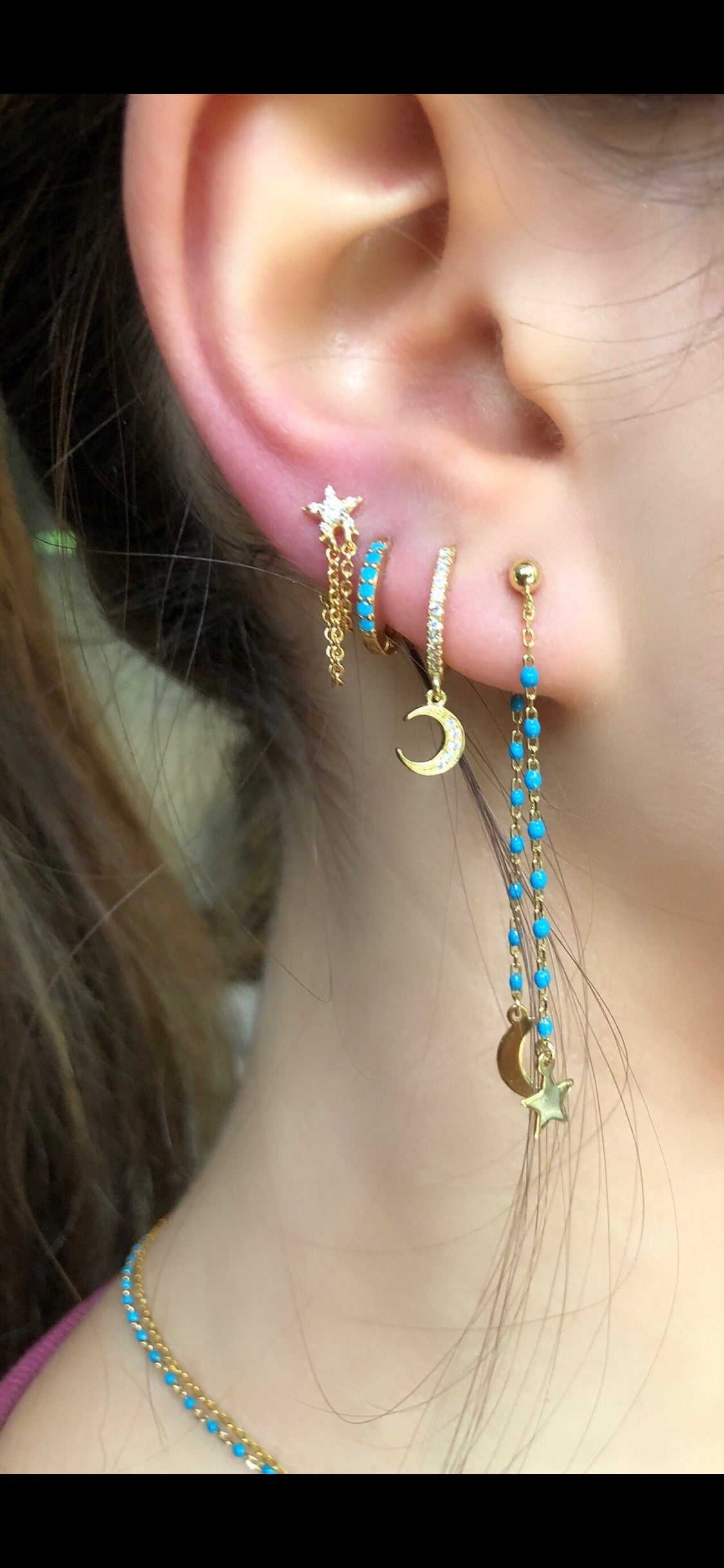 Pierced Pretty 16g 14g Conch double chain earring, Rose Gold conch India |  Ubuy
