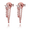 Rose Gold Star with double chain wrap earrings