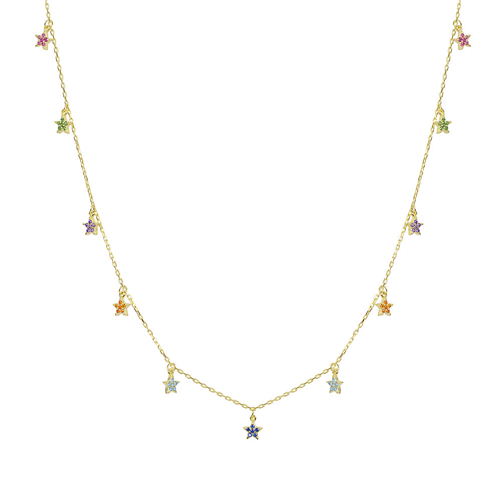 Multi coloured star shine necklace