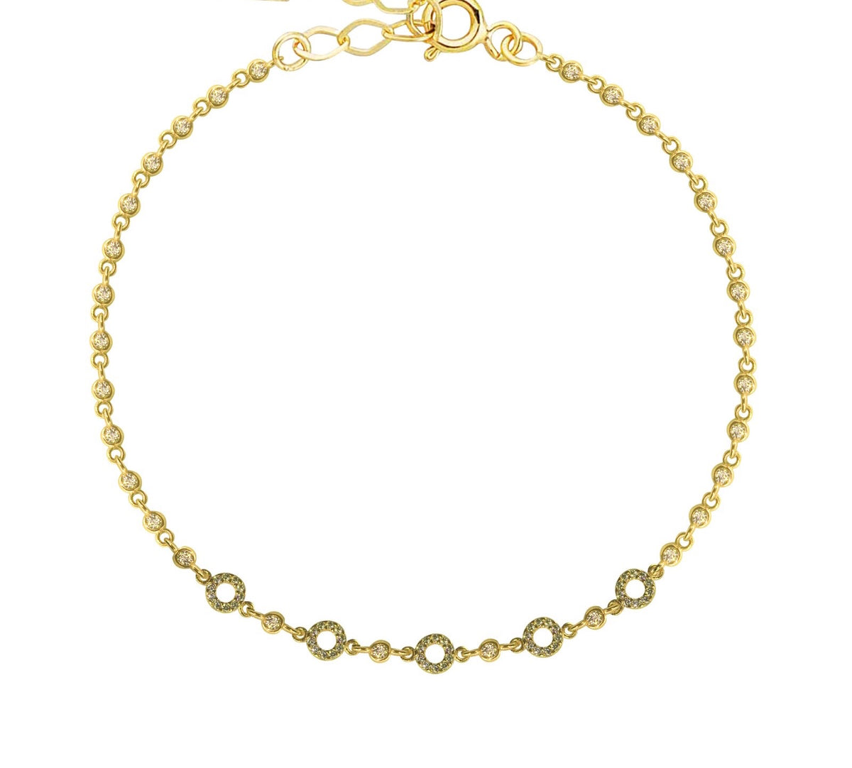 Multi Circles CZ Bracelet.