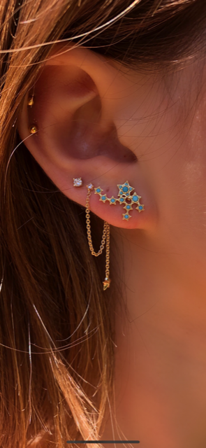 Shine your light matt star chain drop earrings Inspirit Designs