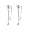 sterling silver Shine your light matt star chain drop earrings