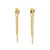 Yellow Gold Star and moon two chain earrings shine