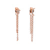 Rose Gold Star and moon two chain earrings shine