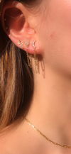 Star and moon two chain earrings shine