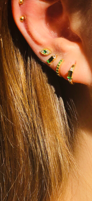 Small baguette stud earrings