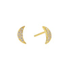 Yellow Gold Moon studs shine earrings
