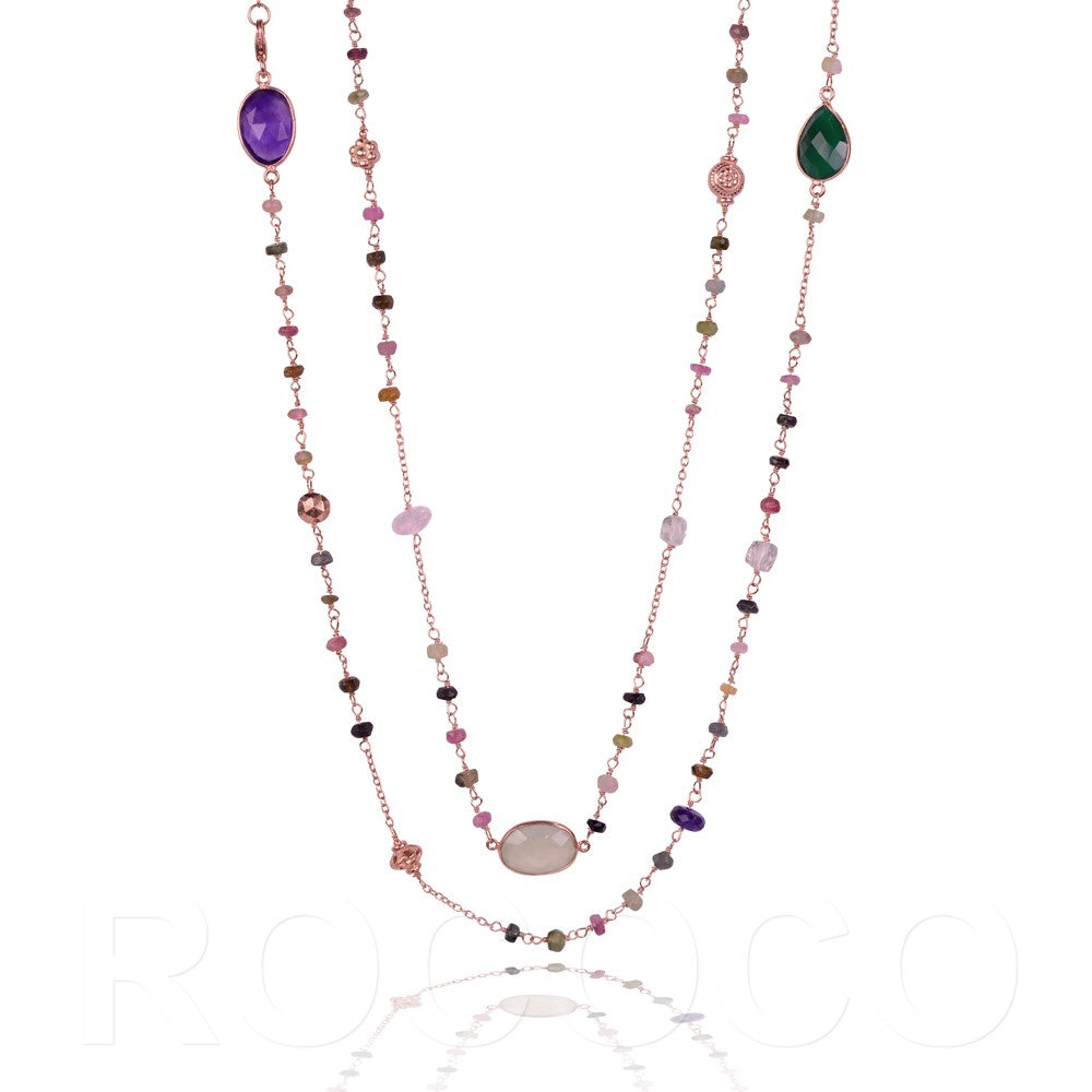 Multi coloured heart chakra healing necklace