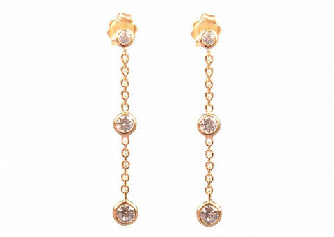 Classic diamond by the yard drop glitter earrings