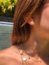 Pearls of wisdom single stud and cubic zirconia earrings