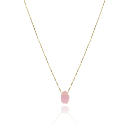 Raw single stone solid gold chakra necklace