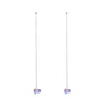 Solid gold chakra sapphire thread earrings